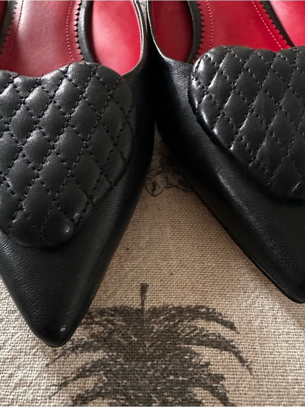 kate spade Black Pointed-Toe Heart Ballet Flats - Picture 6 of 6